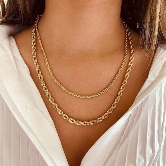Free People Jewelry - Twisted 14K Gold Necklaces Set